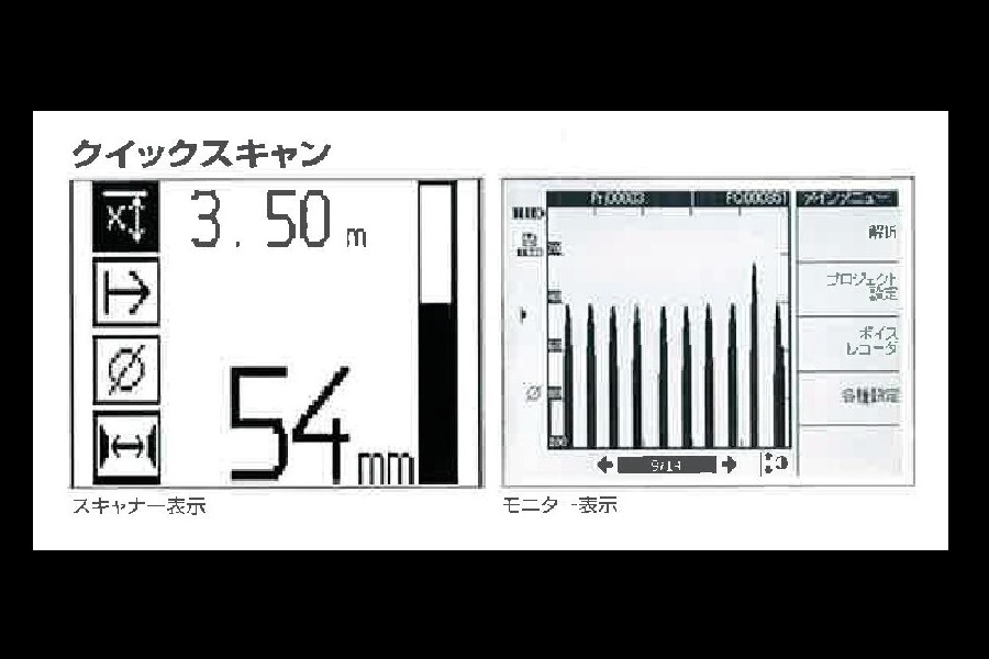 電磁誘導法による鉄筋探査